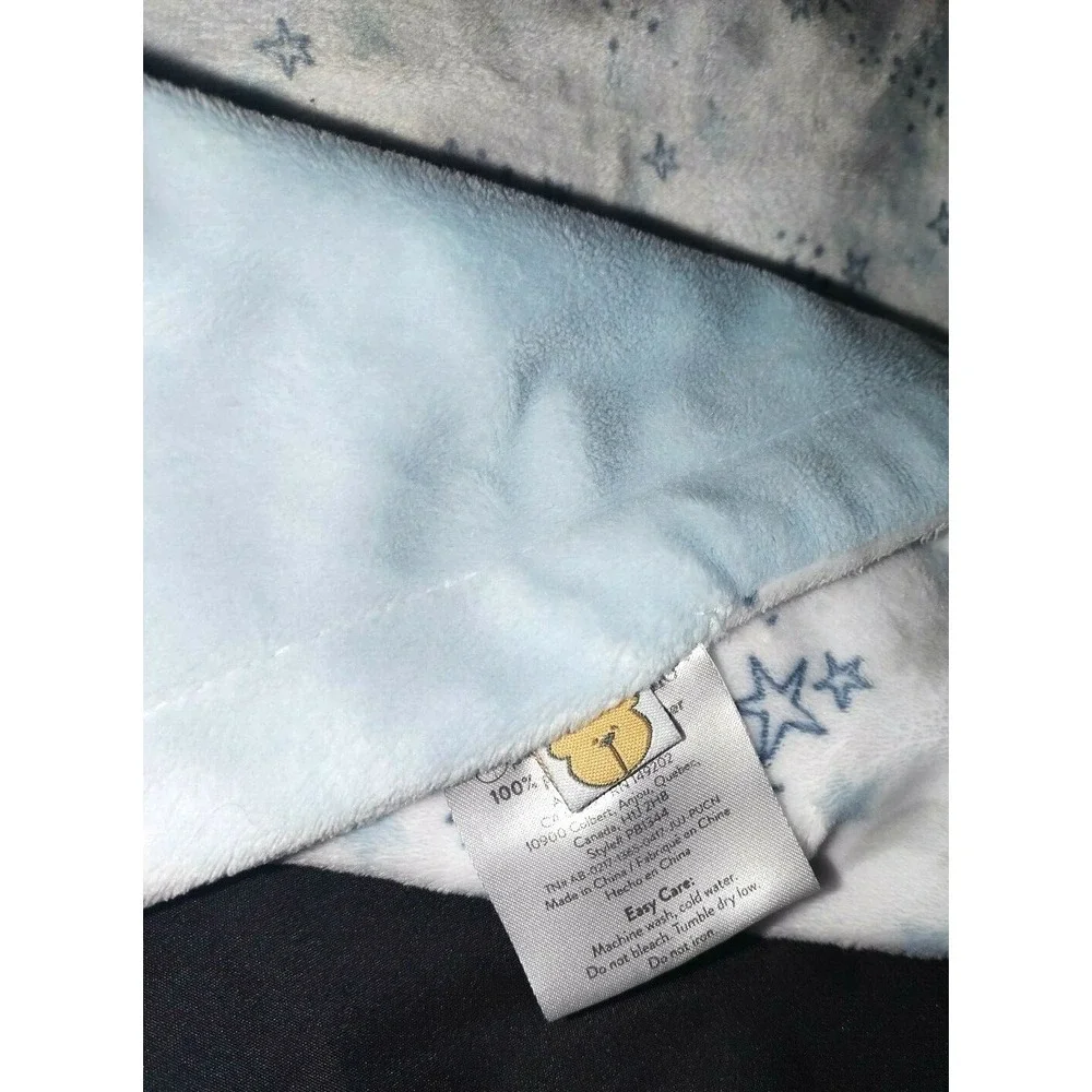 PB Piccolo Bambino White Blue Knot Shooting Star Moon Baby‎ Blanket Lovey Velour